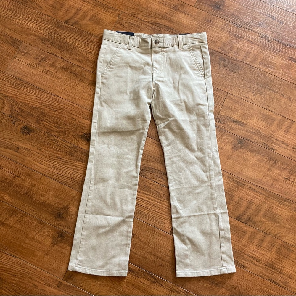 New With Tags Chaps Pants Boys Youth Khaki Brown Flat Front Size 10 Husky NWT